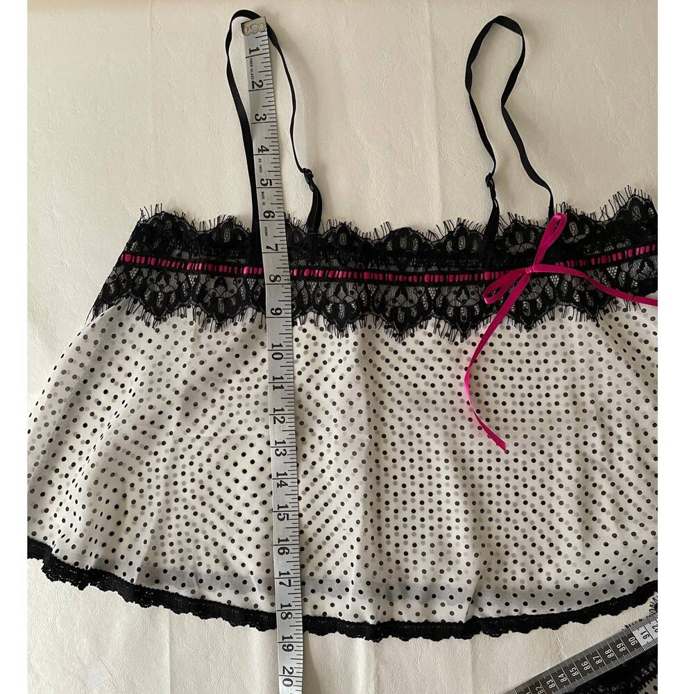 New Hanky Panky Spot on Chiffon Sleep Set, Black-White Women's Size M - Picture 10 of 10